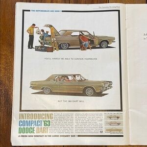 Fathers Day Man Cave Vintage 1963 Dodge Dart Advertisement